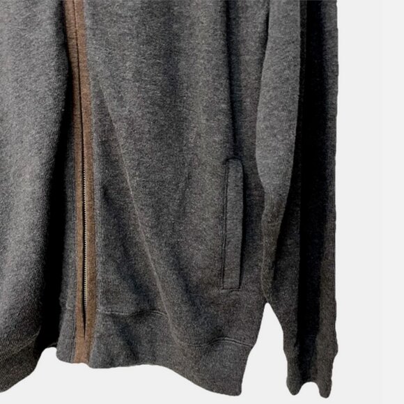 Daniel Cremieux Collection Cardigan Sweater Jacket Medium Zip Up Gray Fur Collar - Picture 5 of 12